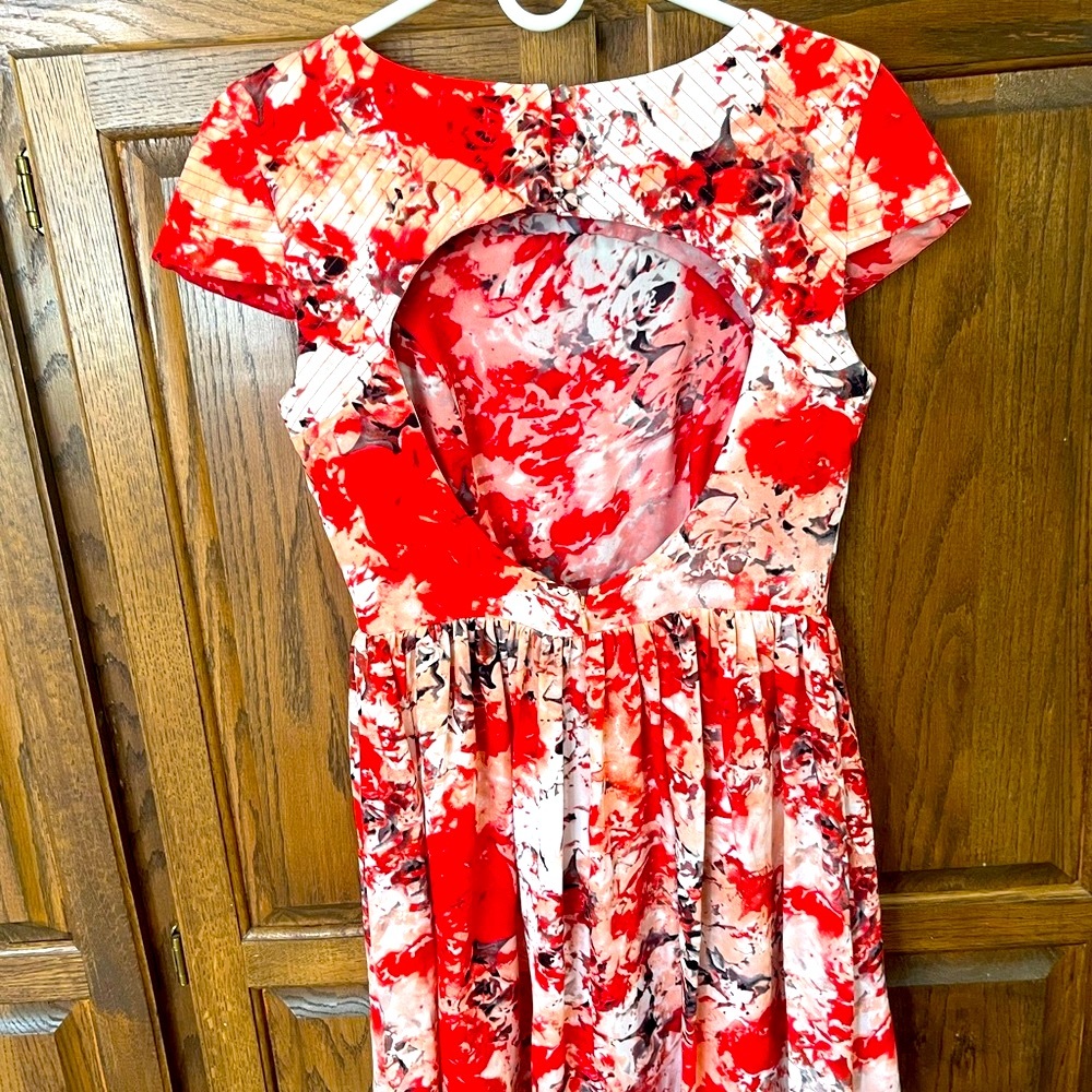 Parker Short Print Dress With Open Back Detail